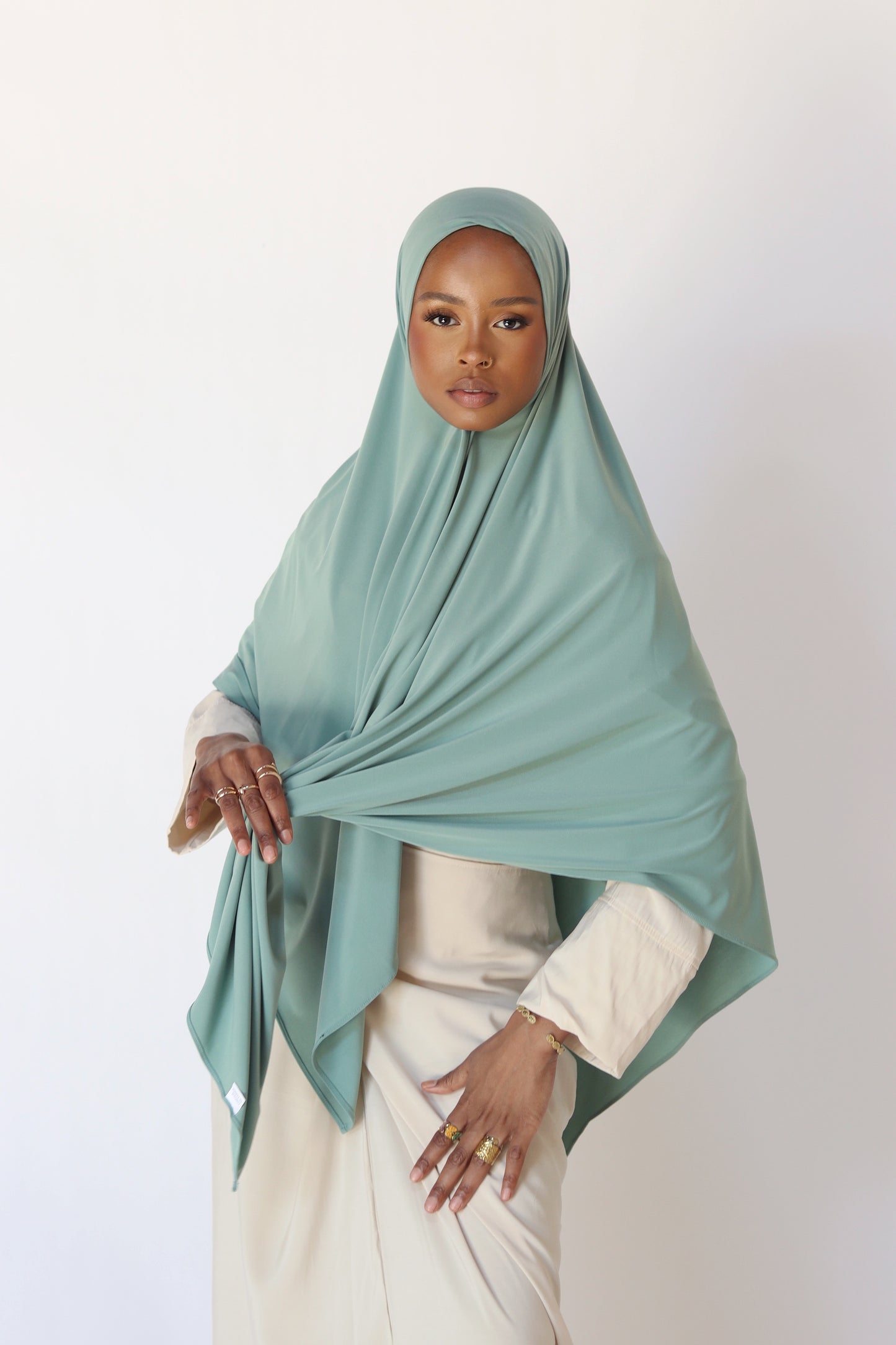 Hijab Carré – Jersey Premium Vert d'eau
