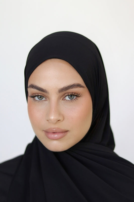 Hijab Carré – Jersey Premium Noir