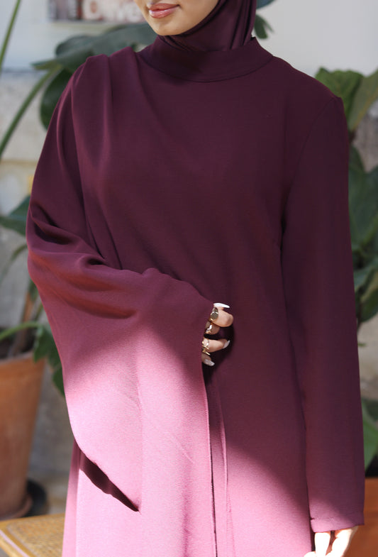 NAMELA - Robe longue asymétrique « Grenat »